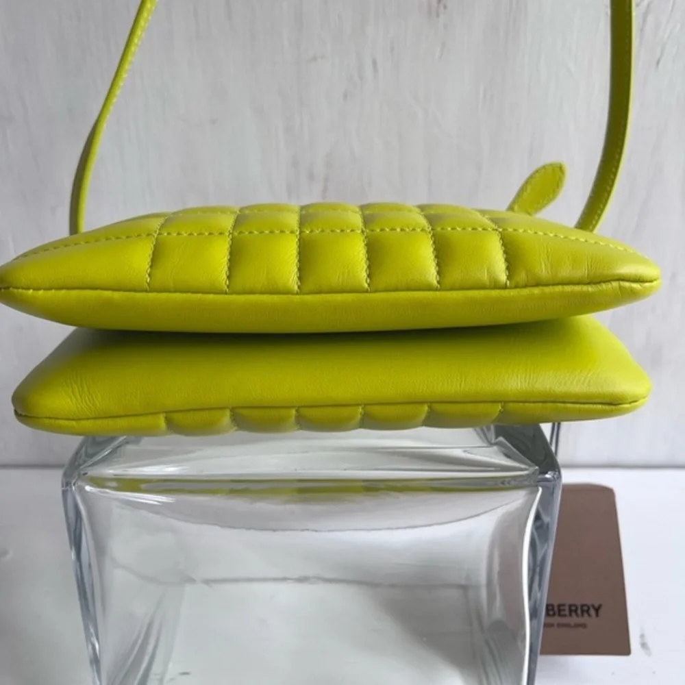 BURBERRY Lola Quilted Twin Pouch Vivid Lime - Picture 8 of 13
